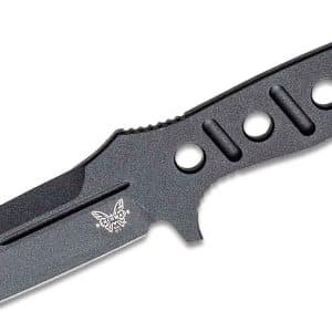 Benchmade Cobalt Black Adamas - 4.2", 63-65HC, Straight Edge, Skeletonized Handle (375BK-1)