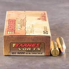 Barnes VOR-TX Rifle Ammo - 300 WSM, TTSX BT, 165 Grains, Box of 20 (21536)