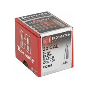 Hornady ELD Match - 22 Cal, 52gr, HP, Box of 100 (22491)