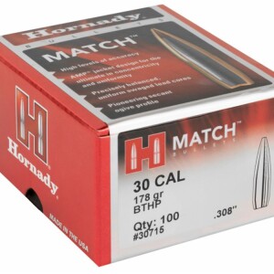 Hornady BTHP Match - 30 Cal, 178gr, BTHP, Box of 100 (30715)