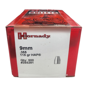 Hornady Action Pistol - 9mm, 115gr, HAP, Case of 500 (355281)