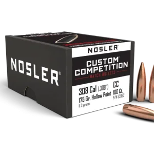 Nosler Custom Competition - 30 Cal/308, 175gr, HPBT, Box of 100 (53952)