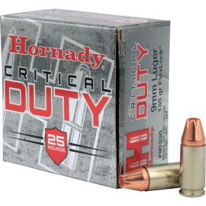 Hornady Critical Duty - 9mm Luger, 135 gr, FTX, Box of 25 (90236)