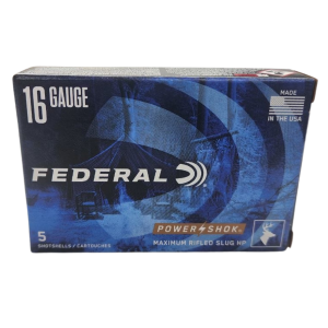 Federal Power-Shok - 16GA, 2-3/4", 4/5 oz, Rifled Slug, Box of 5 (F164RS)
