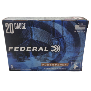Federal Power-Shok - 20GA, 2-3/4", 20 Pellets, 3 Buck, Box of 5 (F2033B)