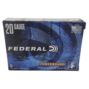 Federal Power-Shok - 20GA, 2-3/4", 3/4 oz, Rifled Slug, Box of 5 (F203RS)