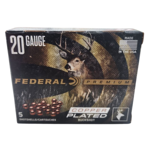 Federal Vital-Shok Buckshot - 20GA, 3", 18 Pellets, 2 Buck, Box of 5 (P2582B)