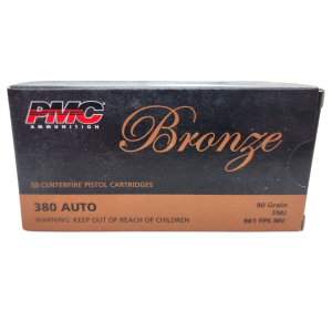 PMC Bronze - 380 Auto, 90gr, FMJ, Box of 50 (PMC380A)