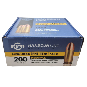 PPU Prvi Partizan - 9mm Luger, 115gr, FMJ, Box of 200 (PPH9F1M)