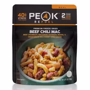 Peak Refuel Premium Freeze Dried Meals - Beef Chili Mac, 2 Servings (B07VYMFHFN)
