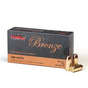 PMC Bronze - 380 Auto, 90gr, FMJ, Box of 50 (PMC380A)
