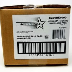 Federal Independence - 9mm Luger, 115gr, FMJ, Case of 1000 (5250BK1000)