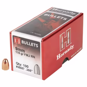 Hornady Pistol - 9mm, 115gr, FMJ, Box of 100 (35557)