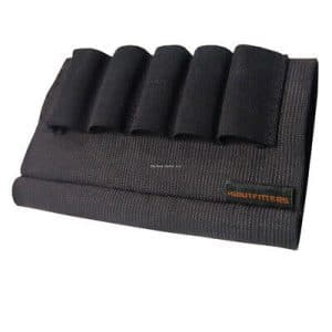 HQ Outfitters Buttstock Shell Holder - Shotgun, Elastic Nylon, Holds 5 Shells (HQ-EBS-SS)