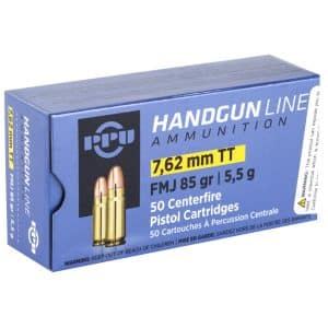 PPU Handgun - 7.62 Tokarev, 85gr, FMJ, Box of 50 (PPH7TF)