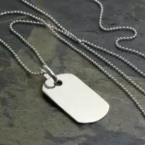 UK Novelty Dog Tags - Silver, Two Tags, Chain Included (20936)