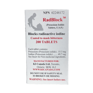 KIC RadBlock 65 mg Coated Scored Potassium Iodide Tablets - Bottle of 200 (RB200)