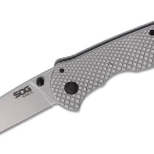 SOG Flash FL - 3.44", 8CR13MOV, Stonewashed, Plain Edge, Stainless Steel (14-18-01-57)