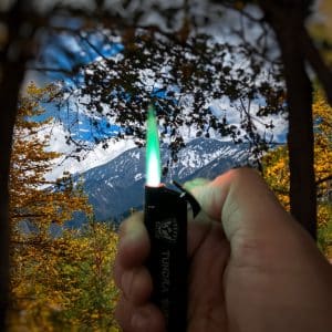 Tundra Butane Lighter, Black - Refillable With Green Jet Flame (TUNLIGHTER-BLK)