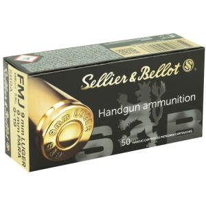 Sellier & Bellot - 9mm Luger, 115gr, FMJ, Box of 50 (310450)