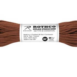 Rothco Nylon Paracord - Type III, 100 Ft, Chocolate Brown (14594-122)
