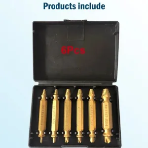 Tundra Supply Screw Extractors - 6pc, 5 Sizes, Case Included, Gold (TUN-SCREW)