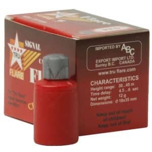 Tru Flare 15mm Signal Flare - Launches 30-45m, Pack of 6, Red (20RED)