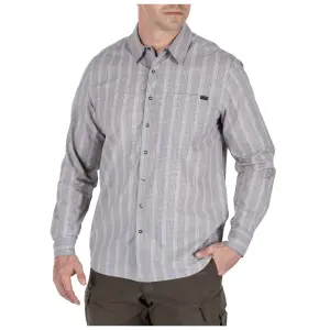 5.11 Tactical Echo Shirt - Long Sleeve, Cinder Plaid - XS (72494-583)