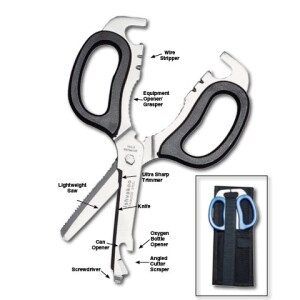 EMI Multi-Purpose Rescue Shear - Plastic Handle, Stainless Steel, Blue (8001)