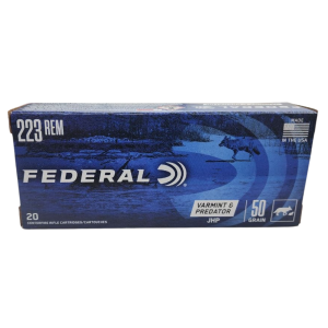 Federal Varmint & Predator - 223 REM, 50gr, JHP, Box of 20 (AE223G)